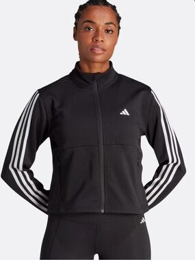 adidas Black Track Jacket with White 3-Stripes